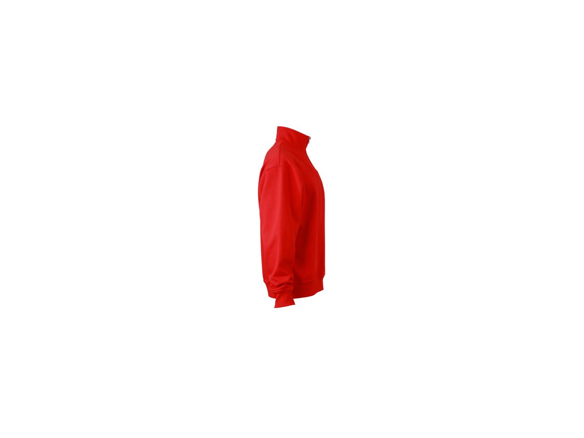 JN Workwear Half Zip Sweat JN831 70%BW/30%PES, red, Größe XS