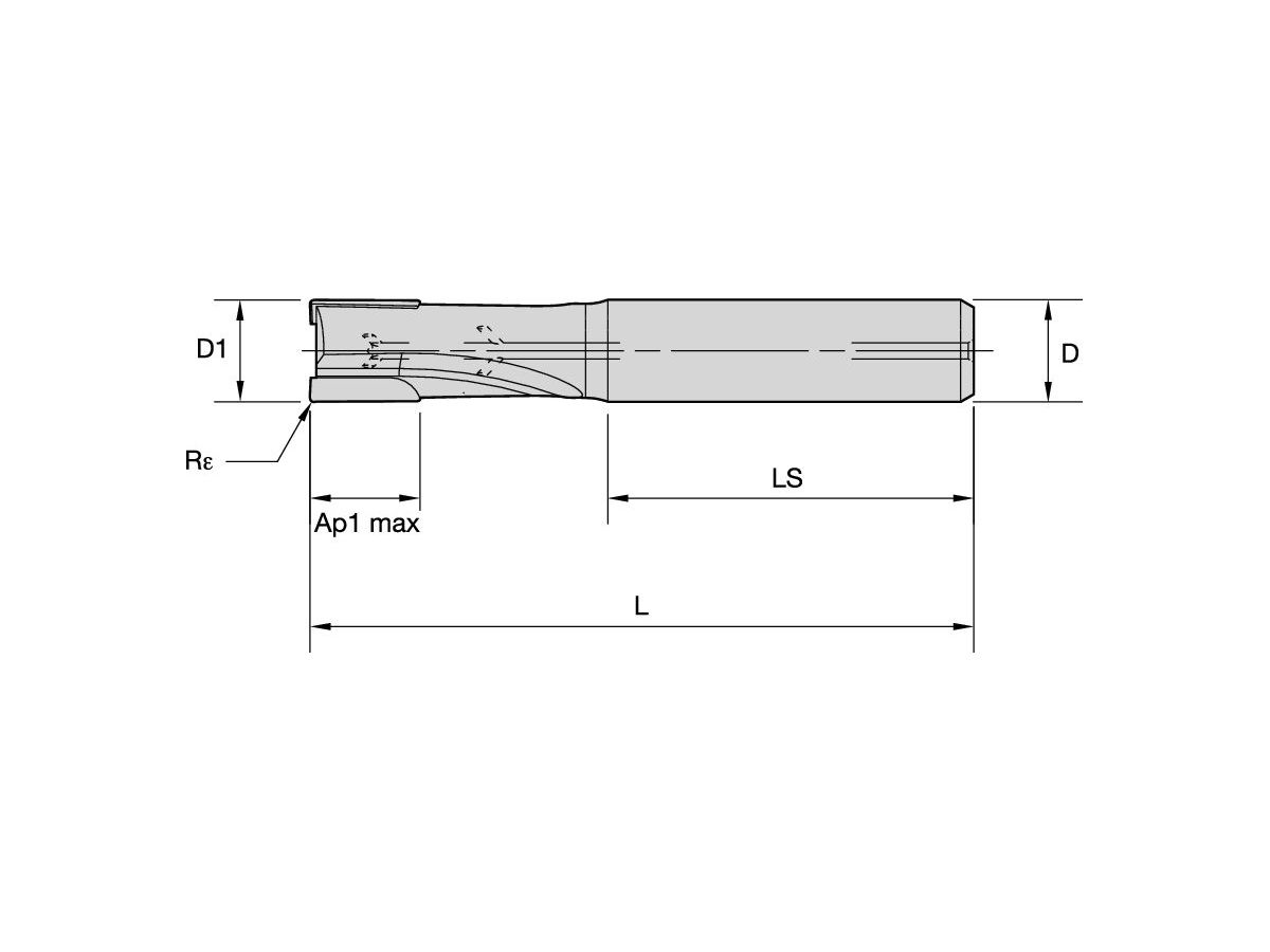 KENNAMETAL ALCB2RA0750N075HAR015IKD1410 ENDMILL PCD 3/4X3/4X3/4X4 1/4 R.015