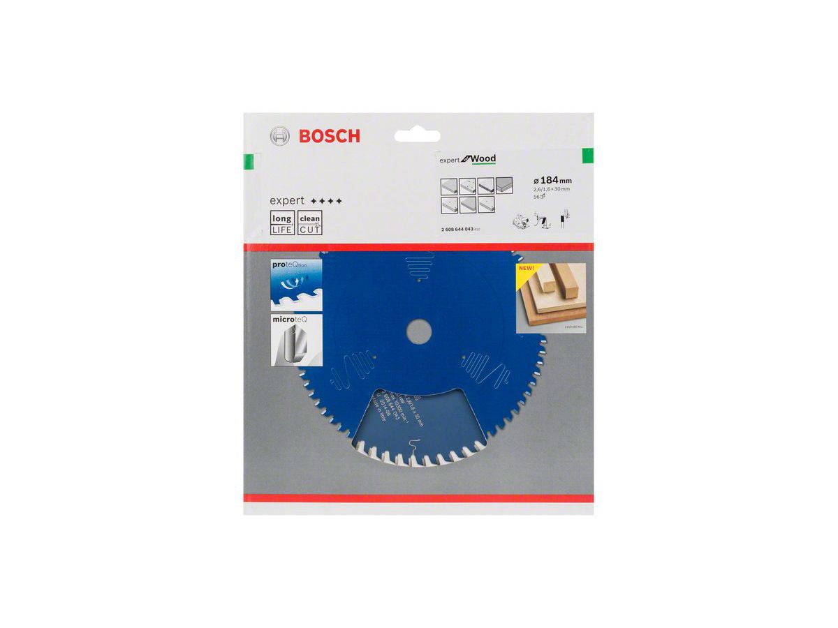 BOSCH Kreissägeblatt Expert for Wood 184x30x2,6/1,6 mm, 56 Z