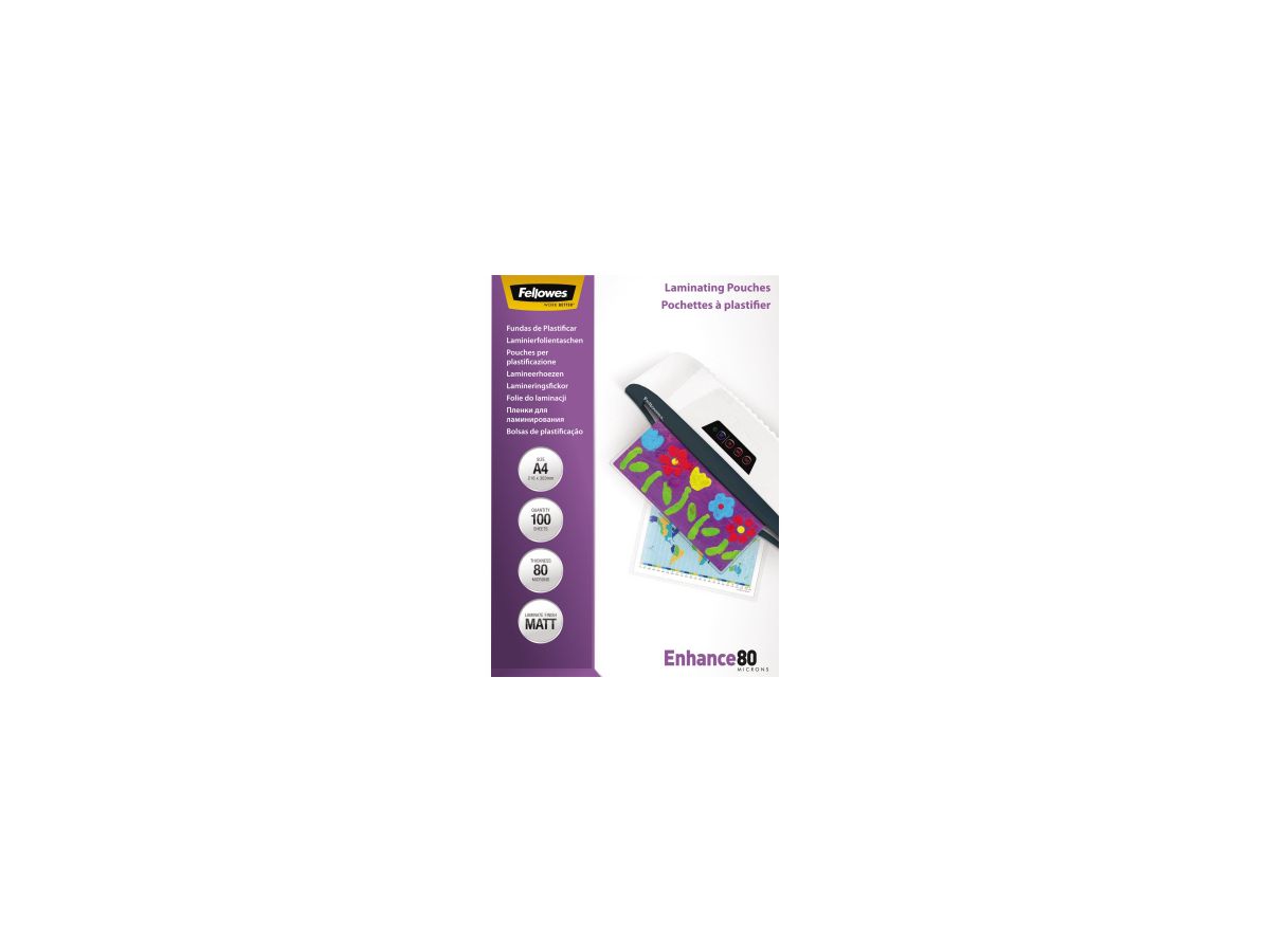 Fellowes Laminierfolie Enhance 80 5452101 DIN A4 tr 100 St./Pack.