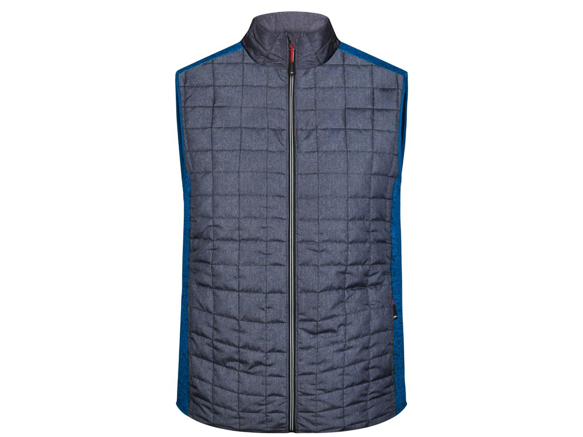 JN Men's Knitted Hybrid Vest JN740 royal-melange/anthracite-melange Gr. S