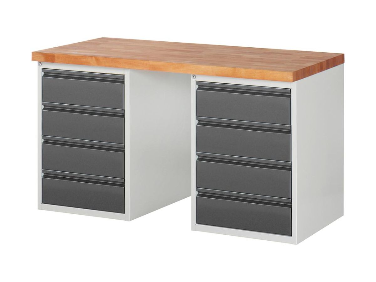 RAU Werkbank Modell 7509 komplett mont. RAL7035/RAL7016 B1500xT700xH890 mm