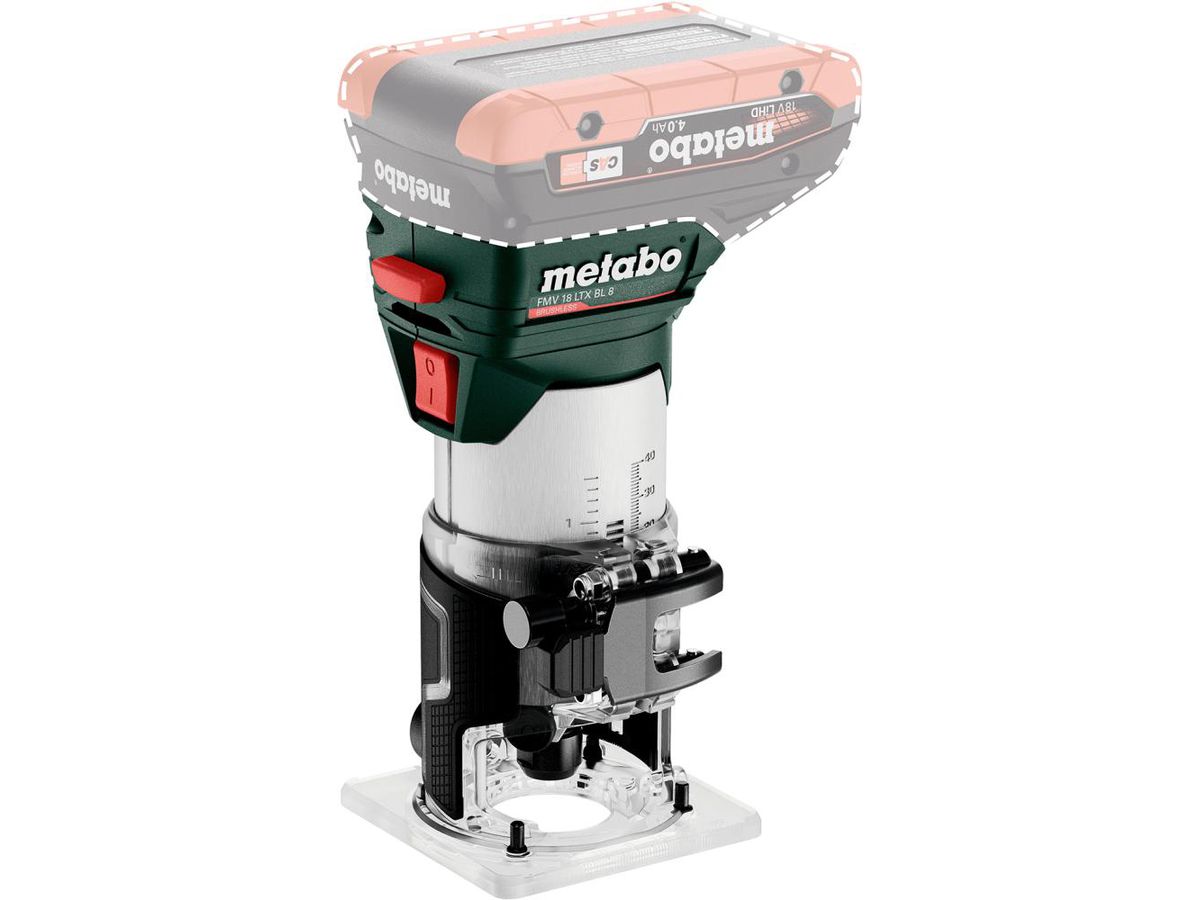 METABO Akku-Kantenfraese FMV 18 LTX BL 8 solo, in metaBOX 145 L