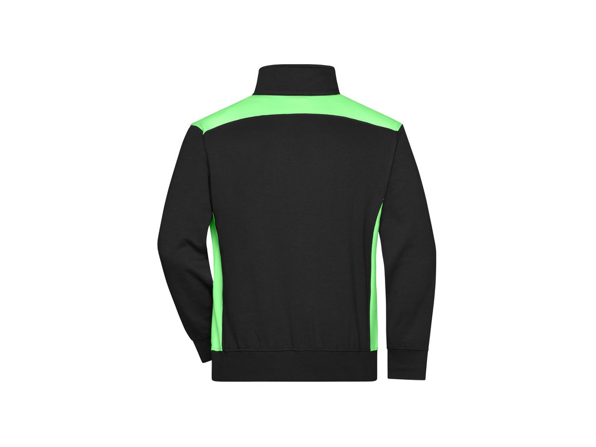 JN Sweatshirt mit Stehkragen JN868 black/lime-green, Größe 6XL