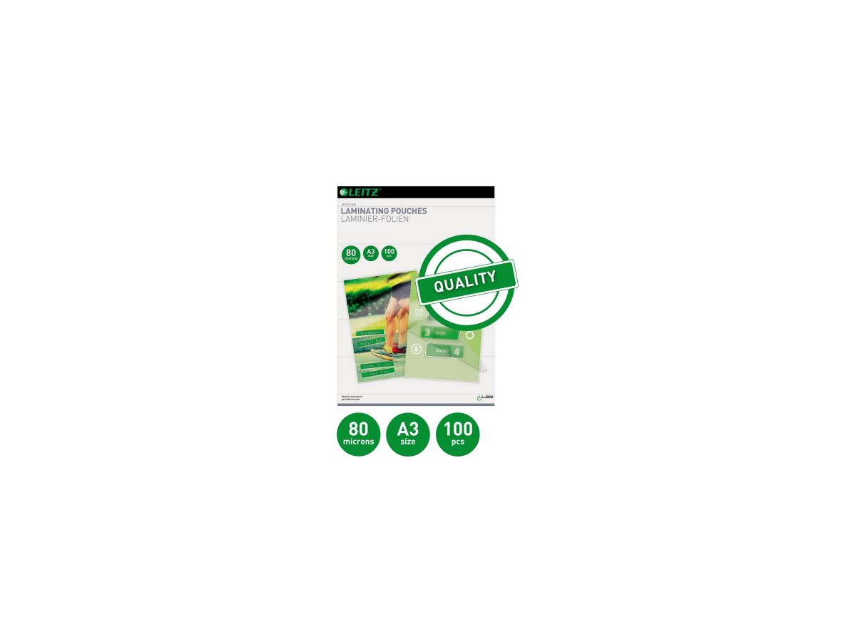 Leitz Laminierfolie 33819 DIN A3 80mic 100 St./Pack.