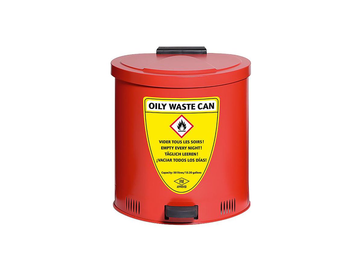 Entsorgungsbehälter rot Stahlblech 50 Liter Nr: 30108382