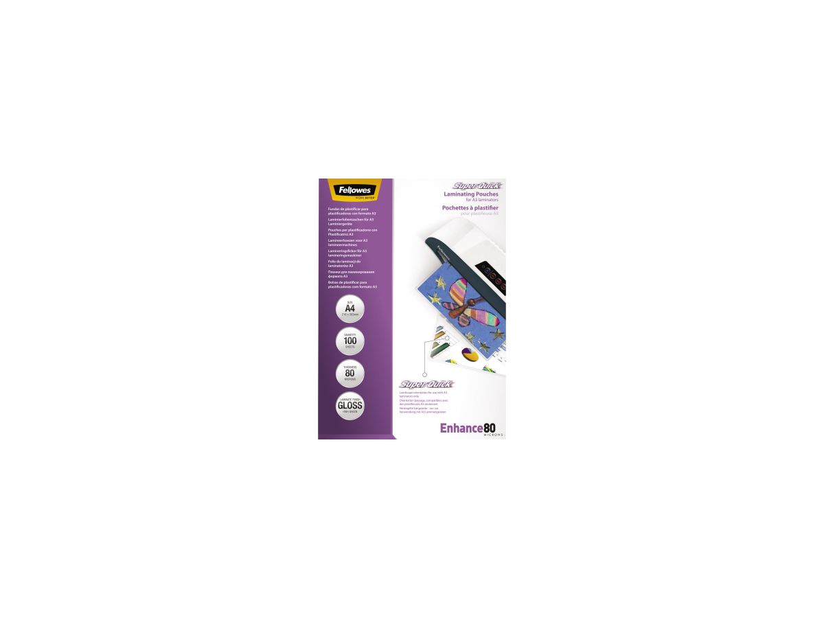Laminierfolie Super Quick A4 80mic Querfomat 100 St./Pack.
