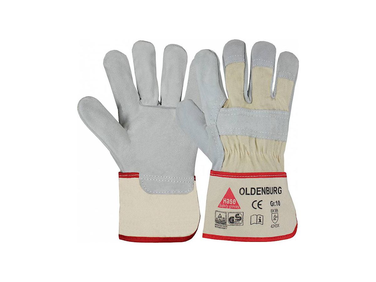 Handschuh Oldenburg, Rind spaltleder,TÜV-GS,Gr.10