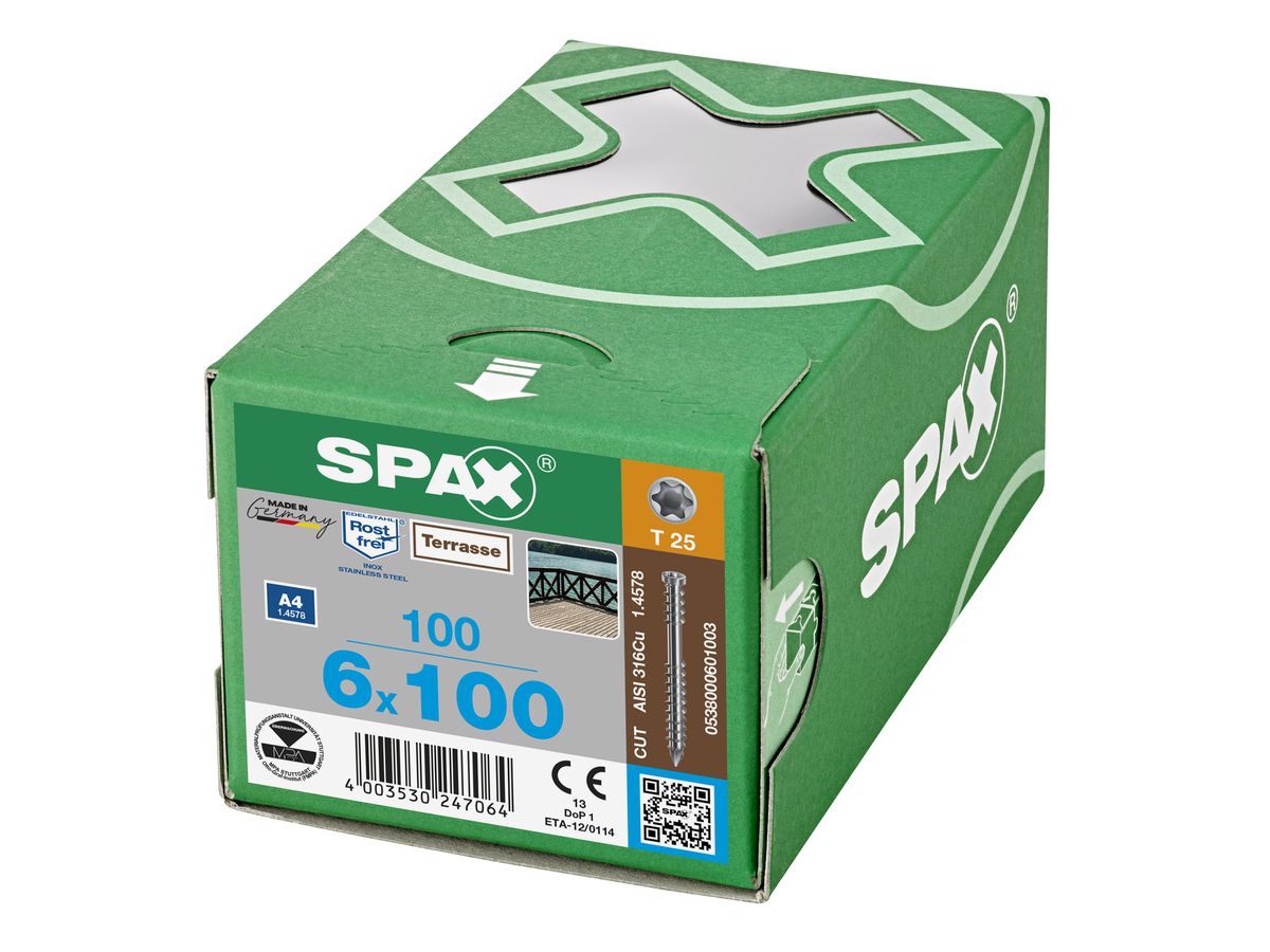 SPAX Terrasse A2 Zylinderkopf T-STAR+