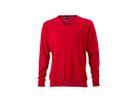 JN Mens V-Neck Pullover JN659 100%BW, red, Größe L