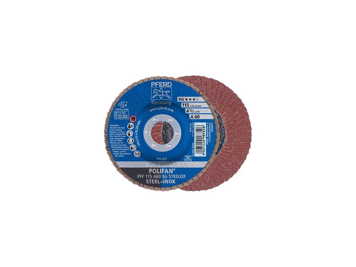 Flap disc flat k 115X22mm K 80 Pferd