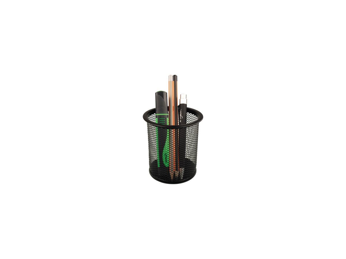helit Stifteköcher Mesh H2518195 9x10cm rund 1Fach Metall schwarz