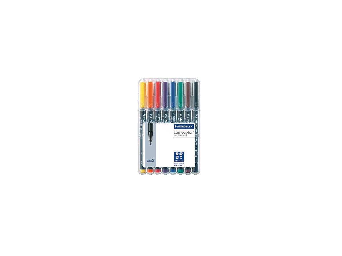 STAEDTLER Folienschreiber Lumocolor 313 WP8 0,4mm sortiert 8 St./Pack.
