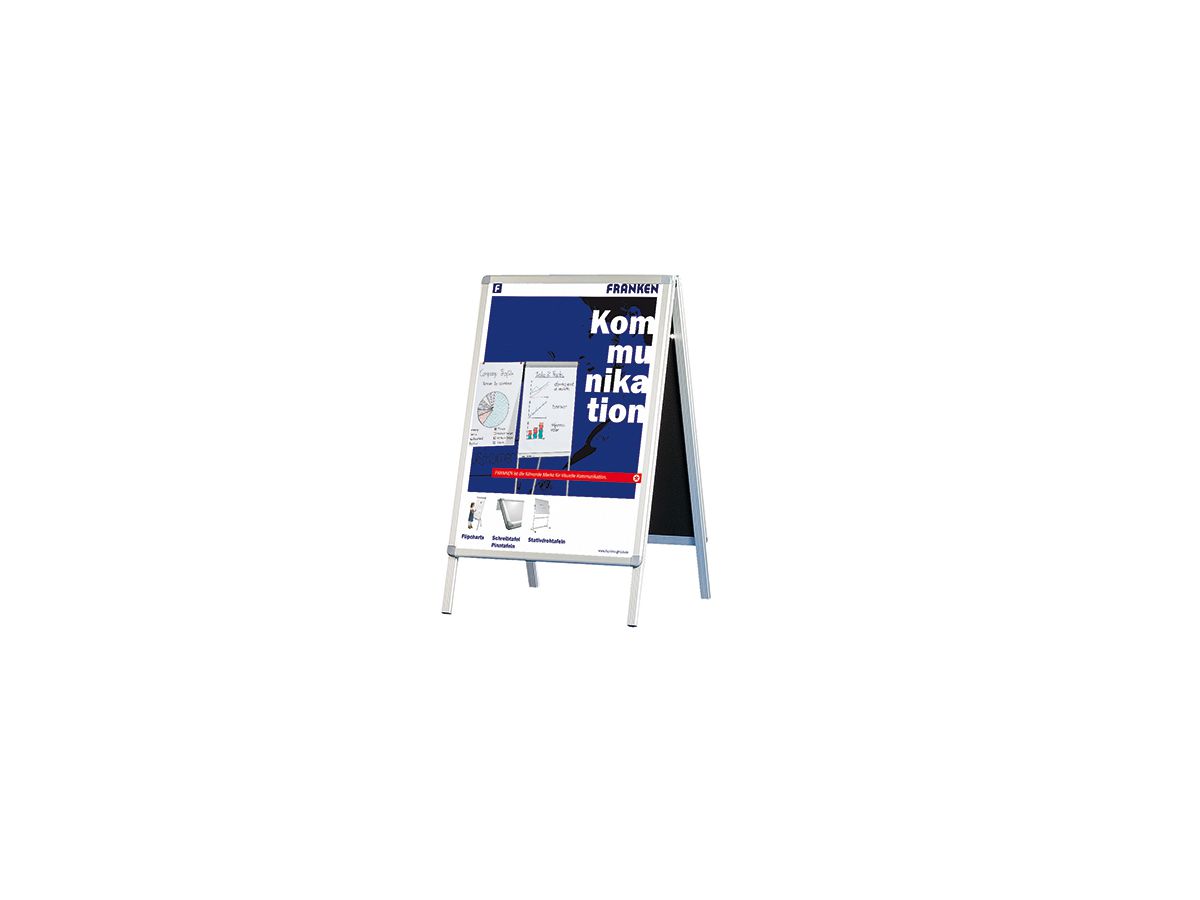 Franken Kundenstopper Standard BSA2 46x91x70cm DINA2 Aluminium silber
