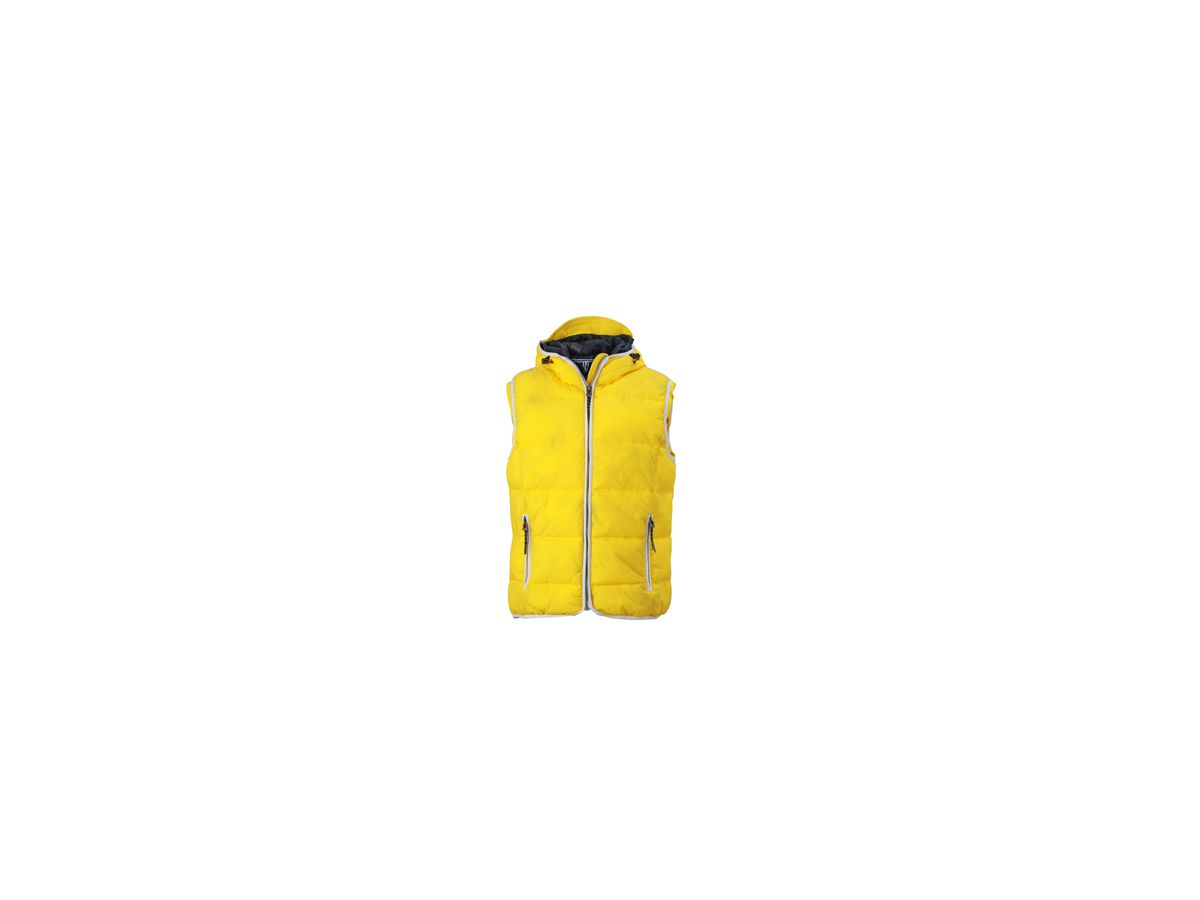 JN Mens Maritime Vest JN1076 100%PA, sun-yellow/white, Größe 3XL