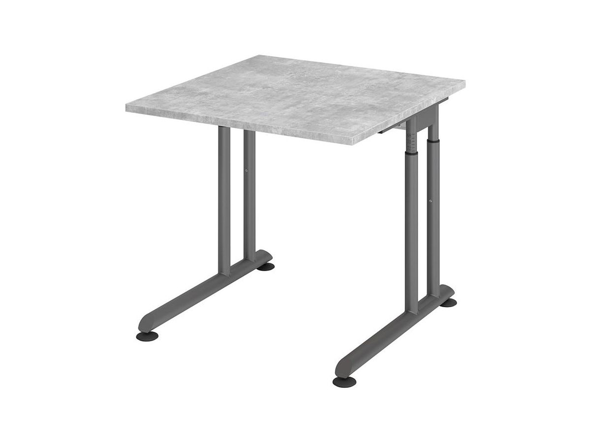 Schreibtisch C-Fuß 800x800 mm Beton