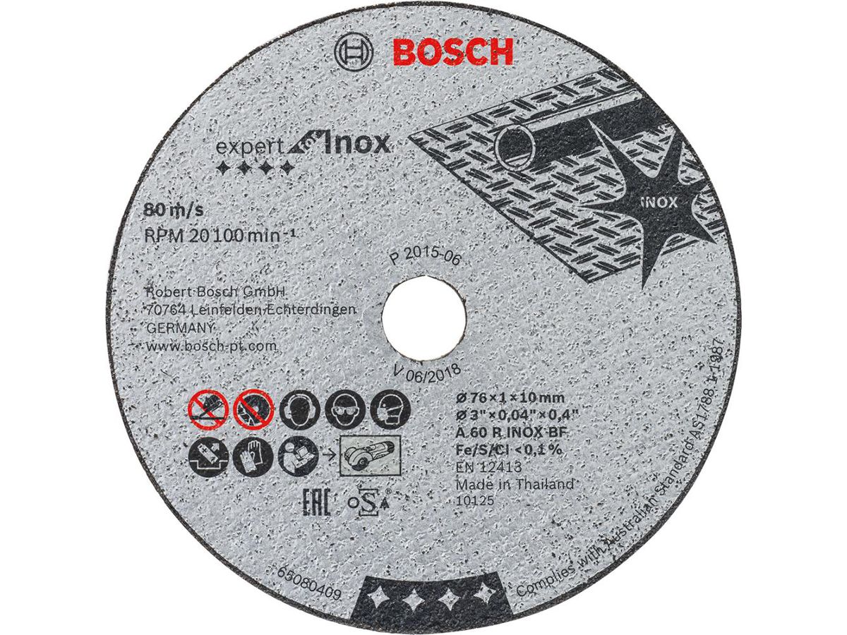 BOSCH Trennscheibe Expert for Inox, 76mm TS 76X1X10MM EX  5 Stk/VE