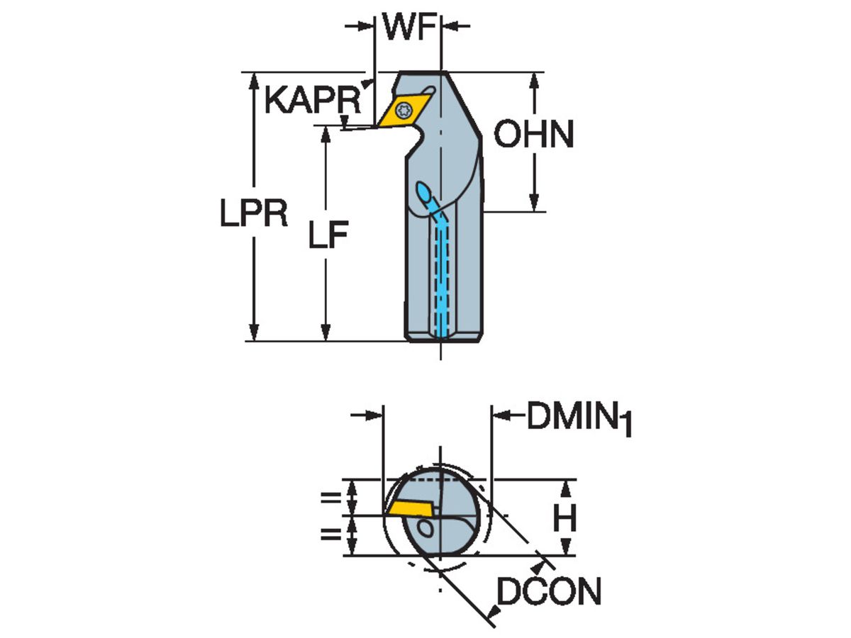 COROMANT CoroTurn 111 Bohrstange zum Rückwärtsausdrehen A16R-SDUPL07-EX