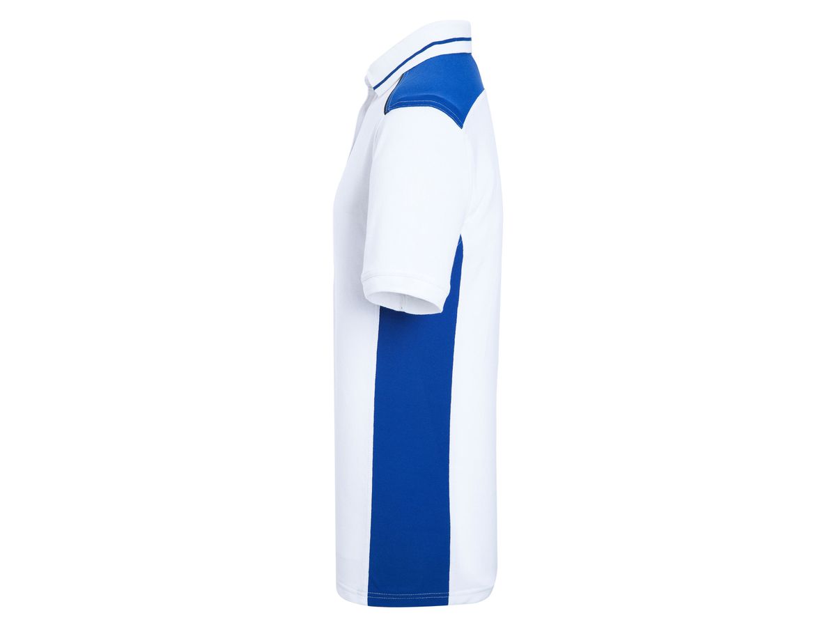 JN Men's Workwear Polo - COLOR - JN858 white/royal, Größe 4XL