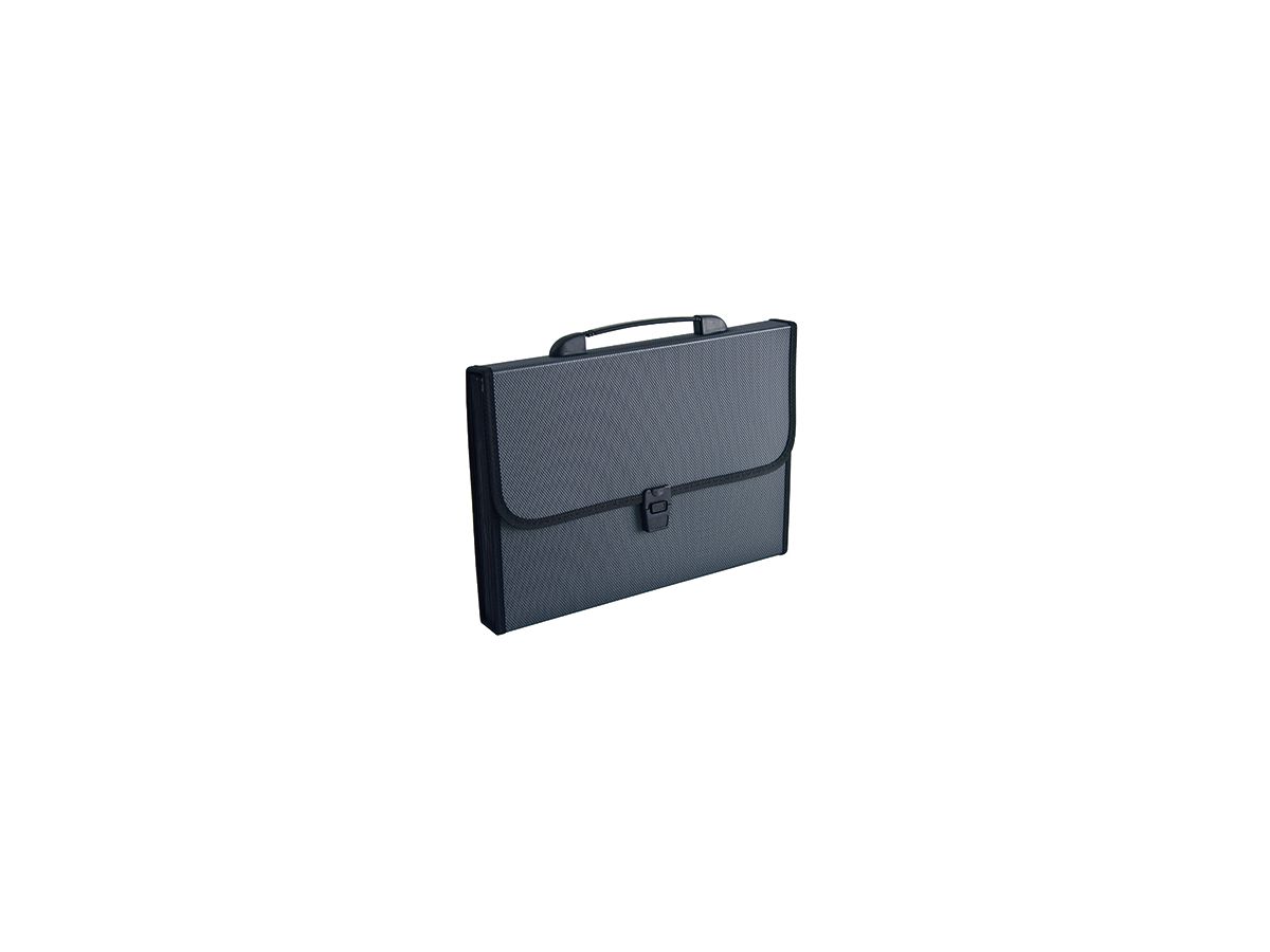 Fächertasche DIN A4 12Fächer Polypropylen schwarz