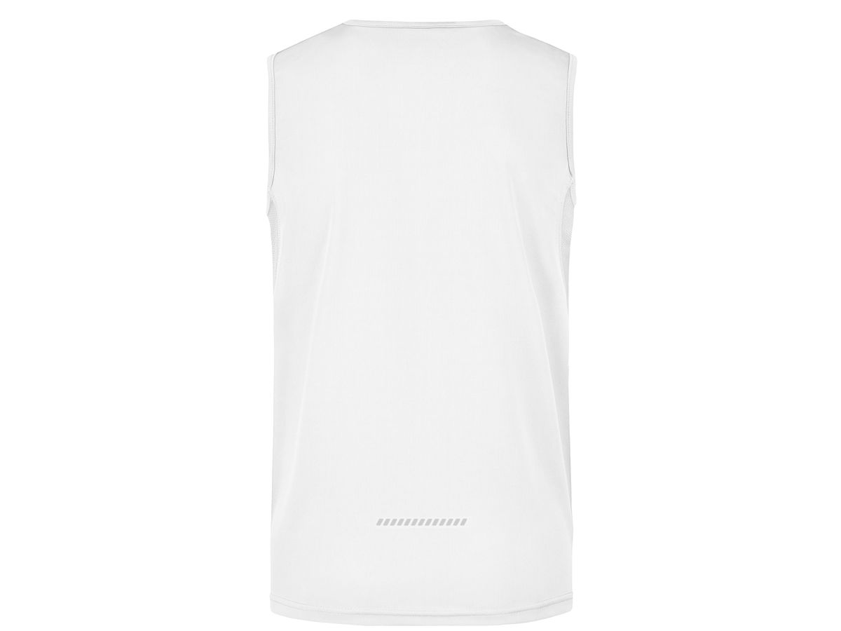 JN Mens Running Tank JN305 100%PES, white/white, Größe 2XL