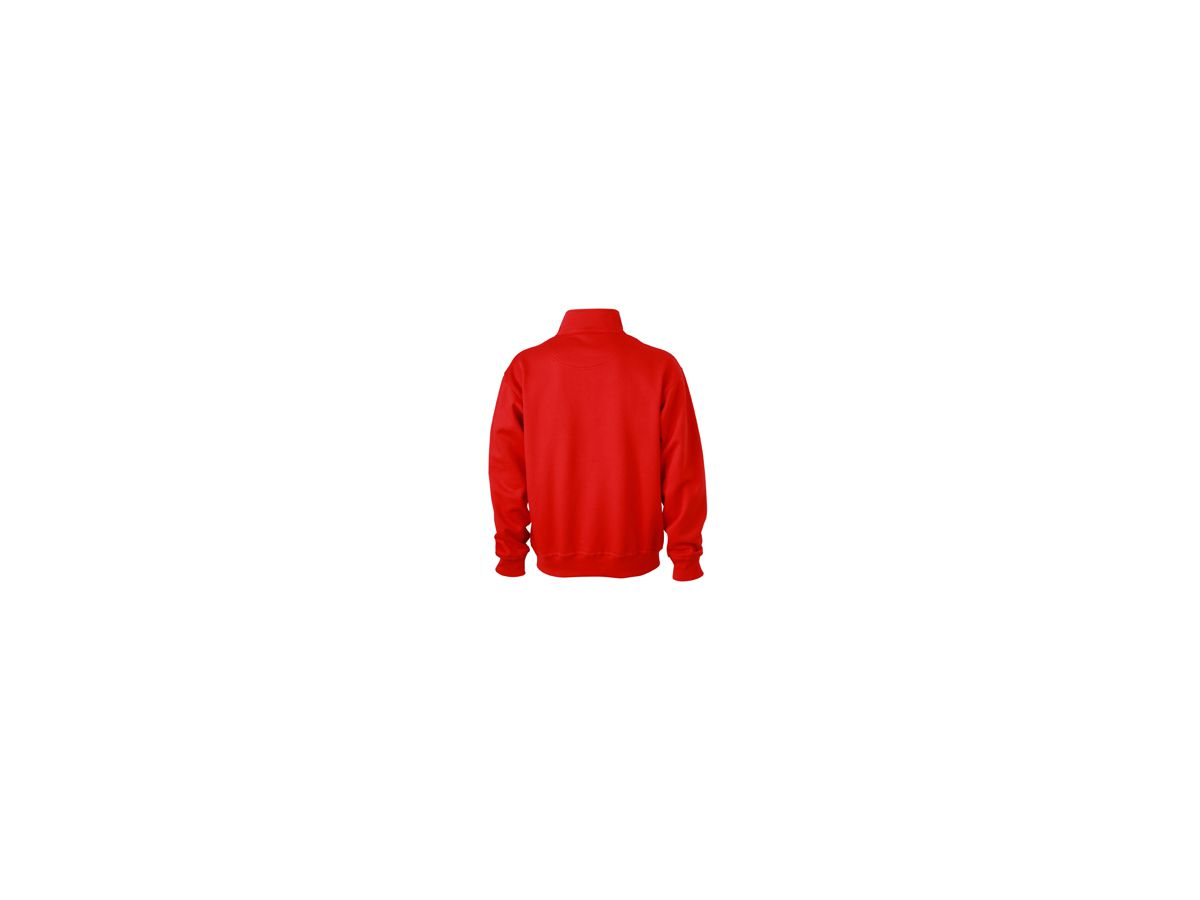 JN Workwear Half Zip Sweat JN831 70%BW/30%PES, red, Größe 2XL
