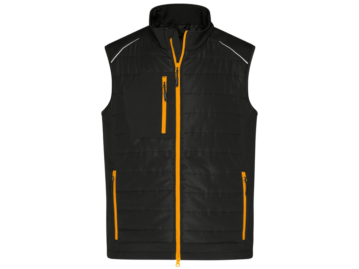 JN Men's Hybrid Vest JN1822 black/neon-orange Gr. XS