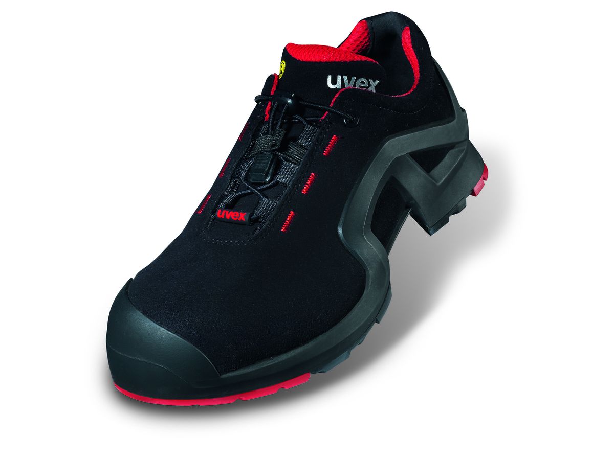 UVEX 1 Sicherheits-Halbschuh S3 SRC Gr. 51, schwarz/rot, 8516.2, Weite 11