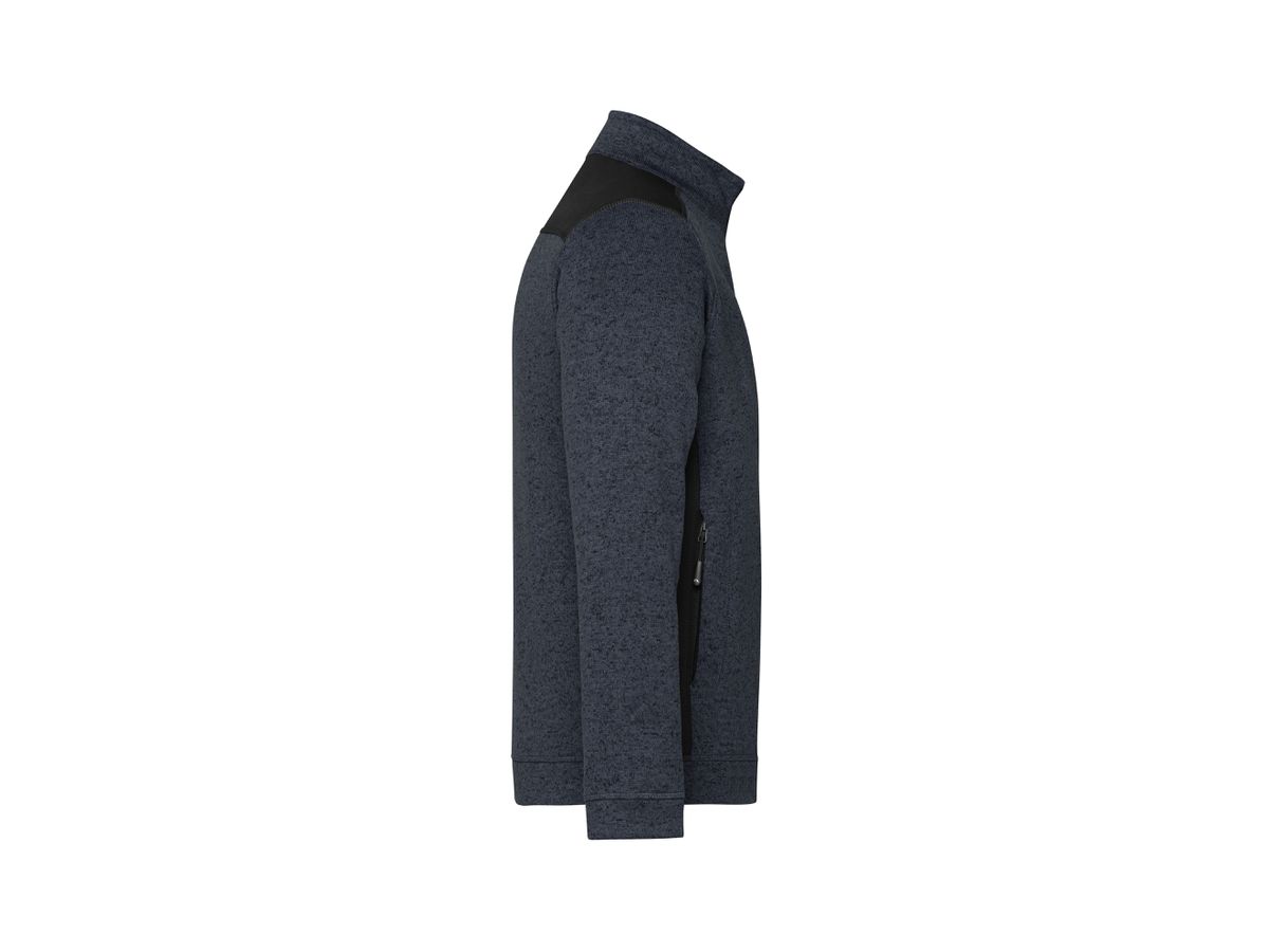 JN Strickfleece Jacke carbon-melange/bl. 100% Polyester 280g/m JN 862 Gr. XS