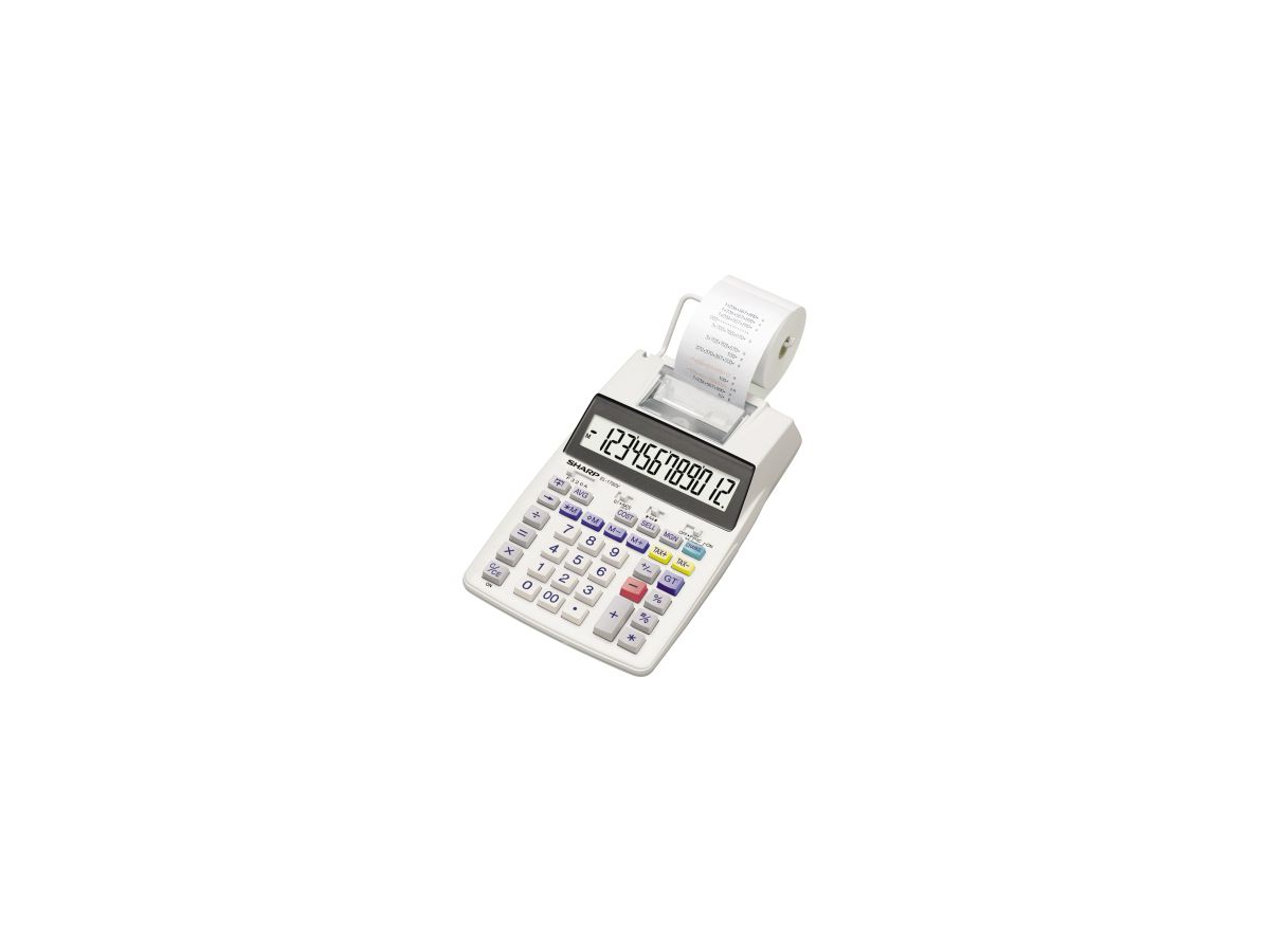 Sharp Tischrechner EL-1750V 12stell r/s Druck optional Netzadapter