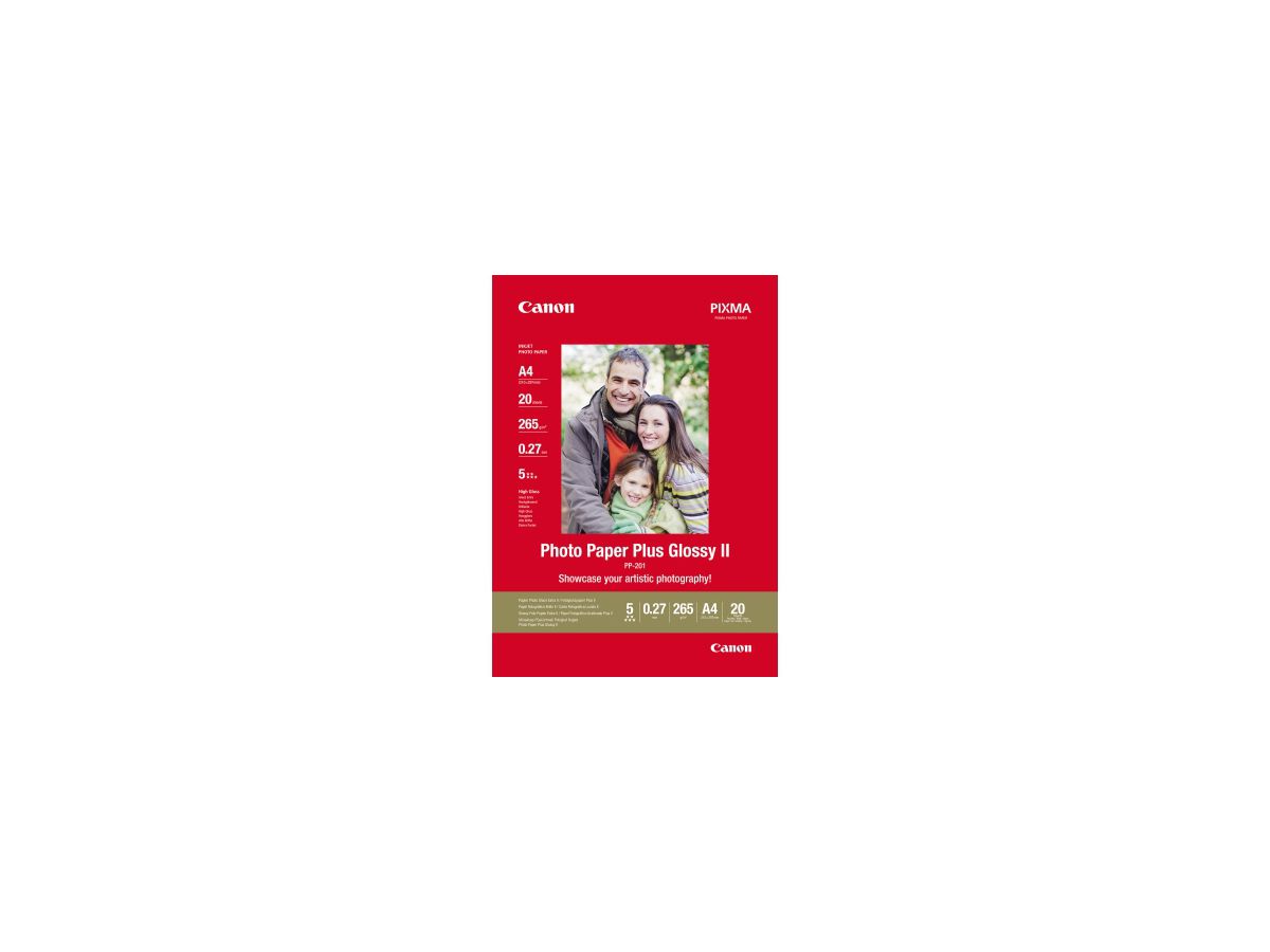 Canon Fotopapier Plus Glossy II PP201/A4 DIN A4 weiß 20 Bl./Pack.