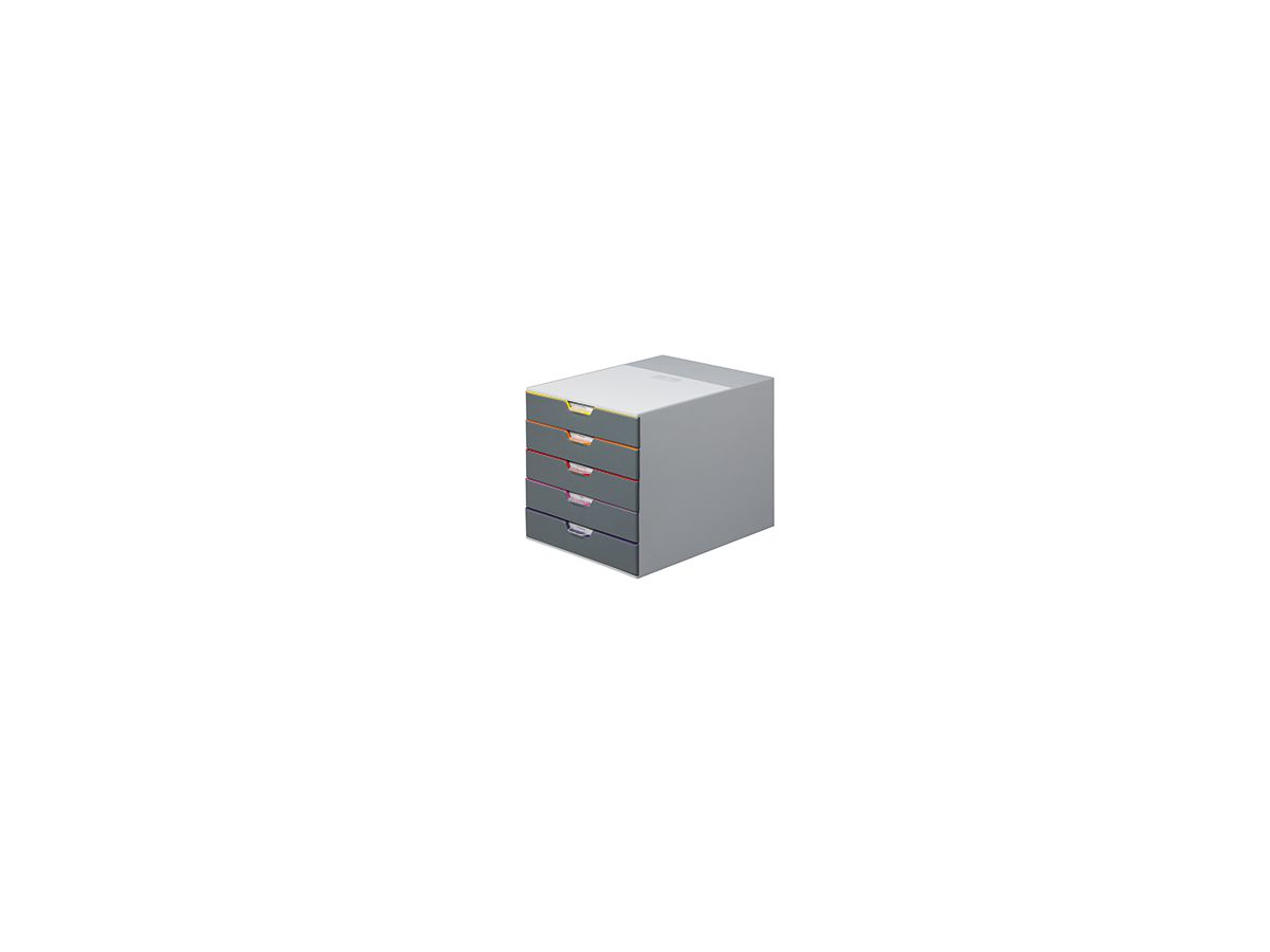 DURABLE Schubladenbox VARICOLOR 5 760527 5Schubfächer grau/bunt