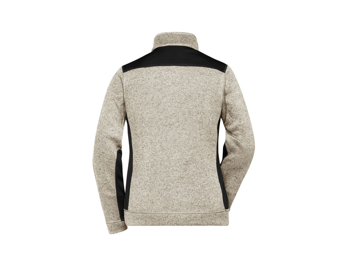 JN Damenfleece Jacke JN861 stone-melange/black, Größe M