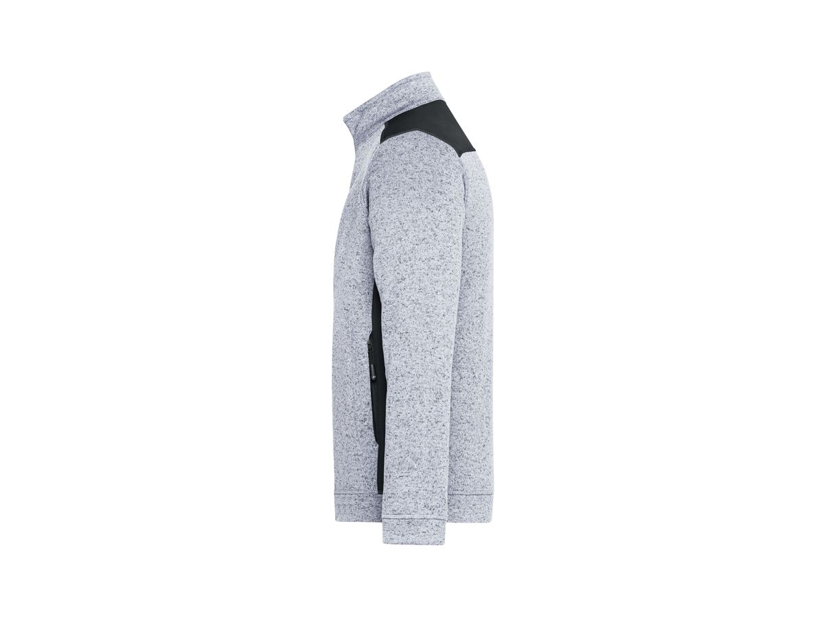 JN Strickfleece Jacke white-melange/bl. 100% Polyester 280g/m JN 862 Gr. XL
