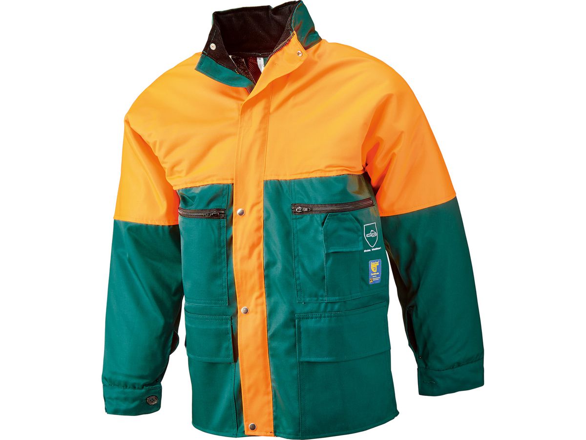 Forstschutz-Jacke mit Schnittschutz EN381-11 Kl.1,grün/orange,Gr. 3XL(66-68)