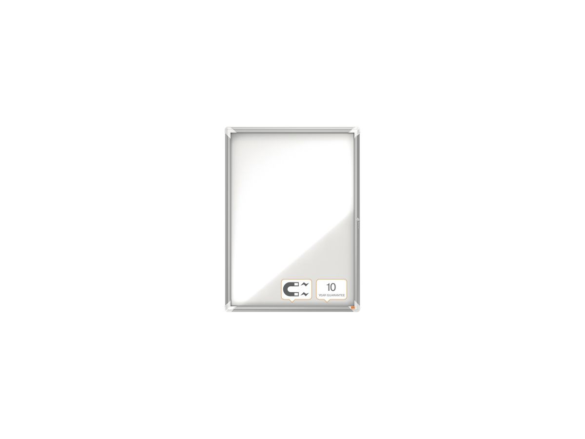 Nobo Schaukasten 1902560 75,2x100x 3,7cm innen 9 x DIN A4 weiß/silber