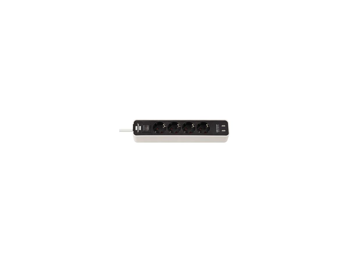 brennenstuhl Steckdosenleiste Ecolor 1153240026 4fach +2xUSB ws