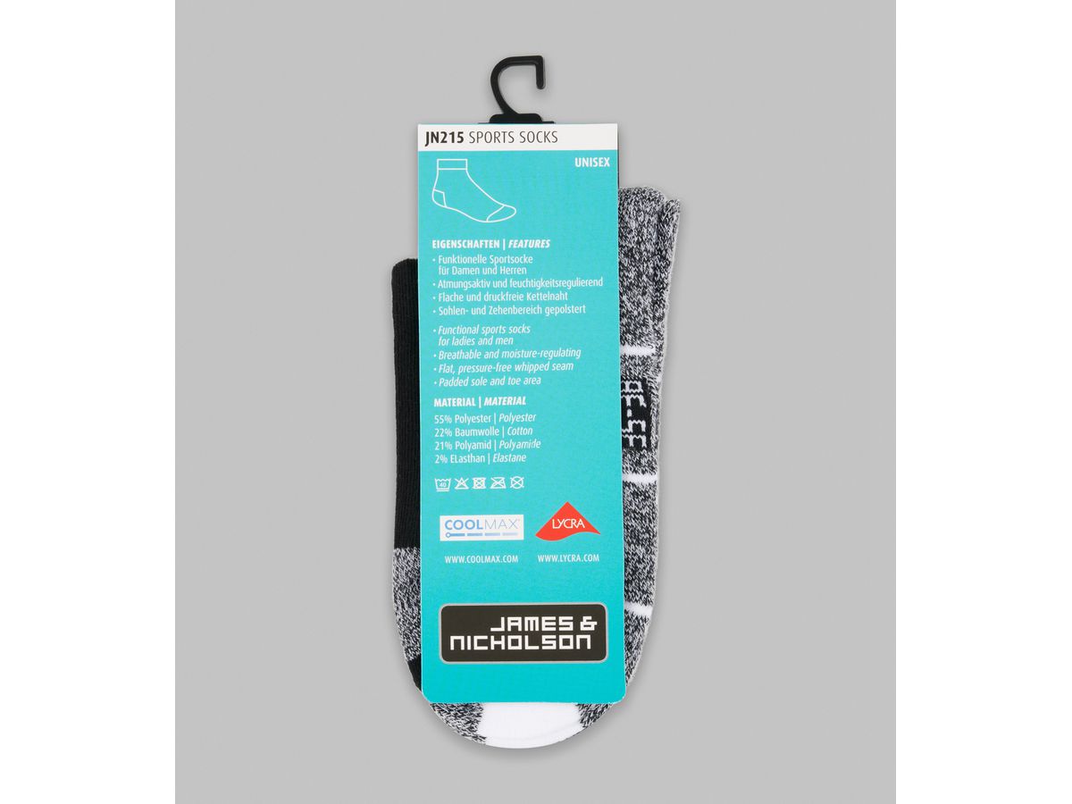 JN Sport Socks JN215 bright-yellow/white, Größe 39-41