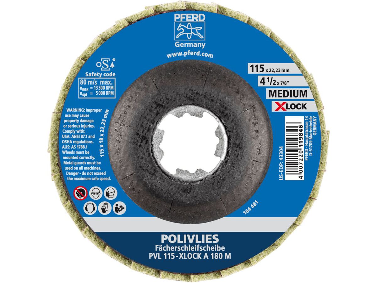 PFERD Polivliesscheibe X-LOCK 115mm PVL A 180 M