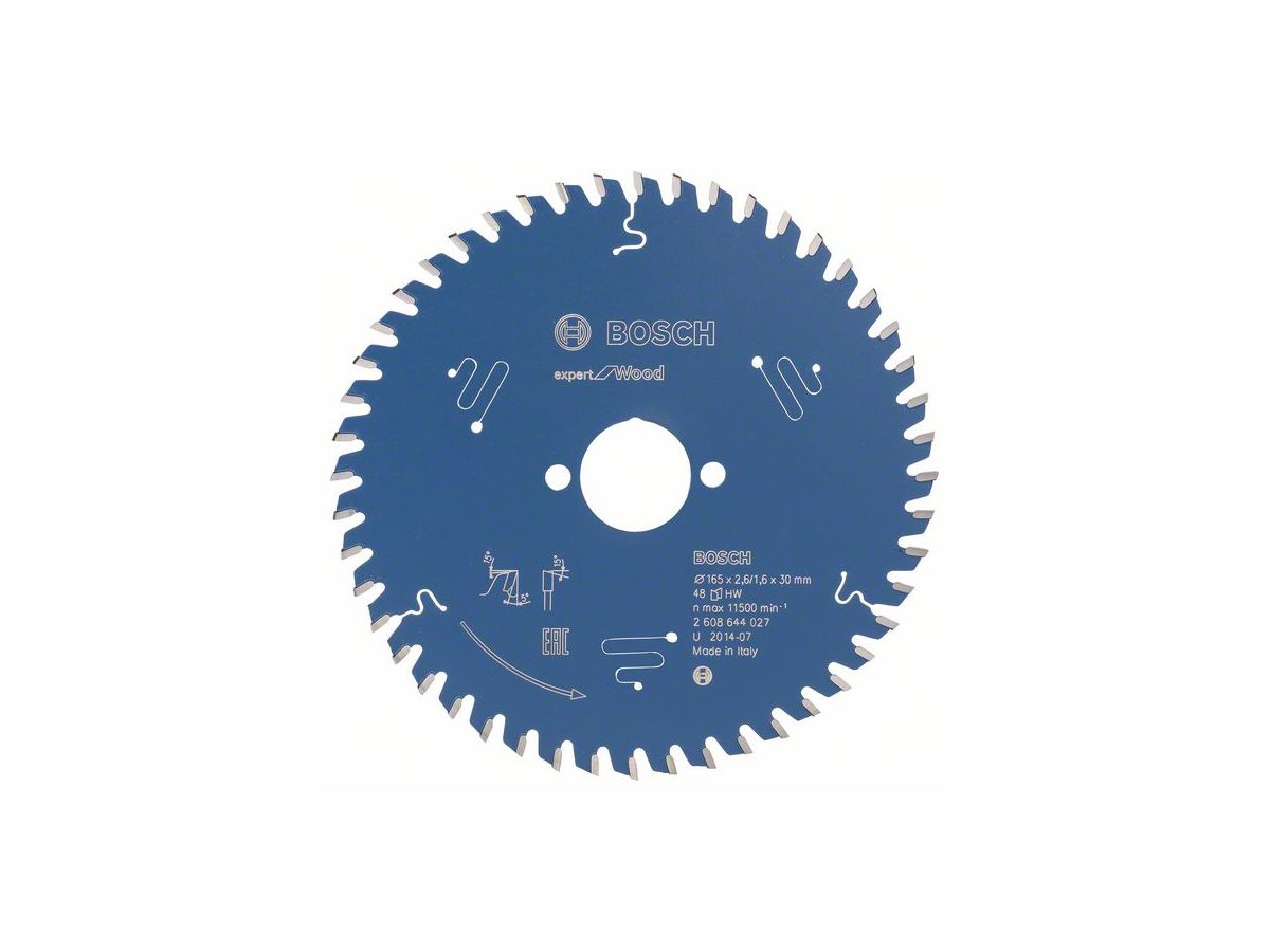 BOSCH Kreissägeblatt Expert for Wood 165x30x2,6/1,6 mm, 48 Z
