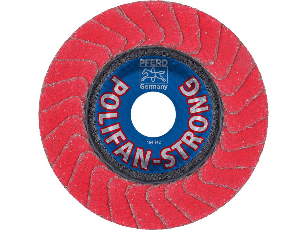 PFERD Polifan Fächerschleifscheibe SGP CO-Strong FREEZE 115x22.23mm, K 36