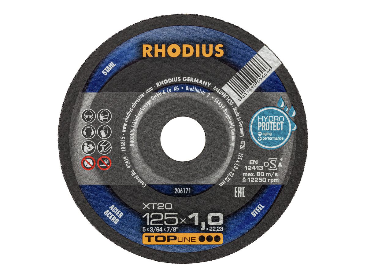 RHODIUS Extradünne Trennscheibe XT 20 Top Stahl 125x1,0x22,2 mm
