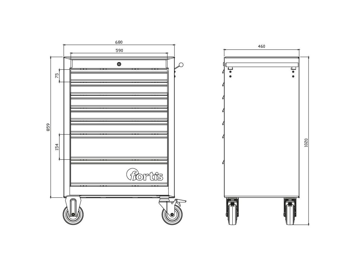 FORTIS Werkstattwagen 680x460x1020mm