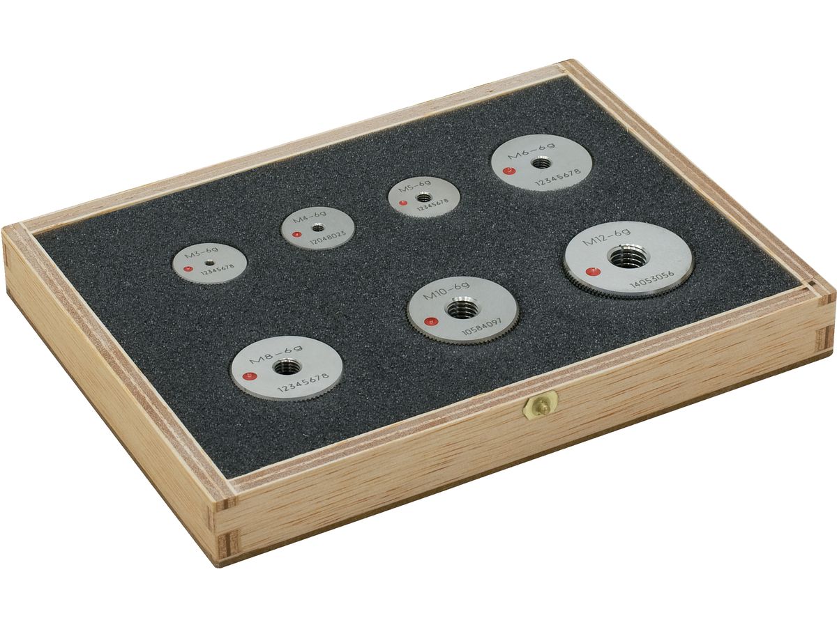 Reject ring gauge M3-M12 in wooden box