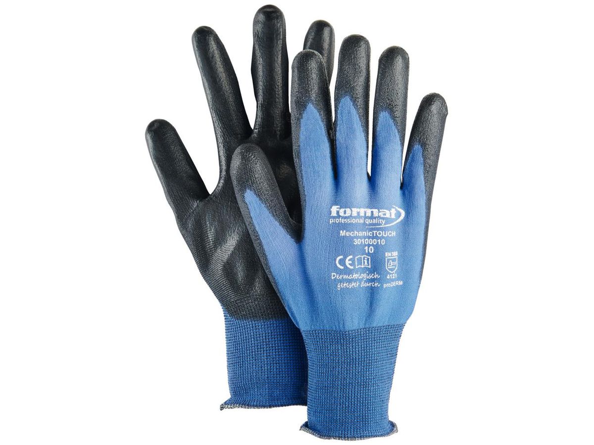 FORMAT MechanicTOUCH Handschuh blau/schwarz , Größe 9