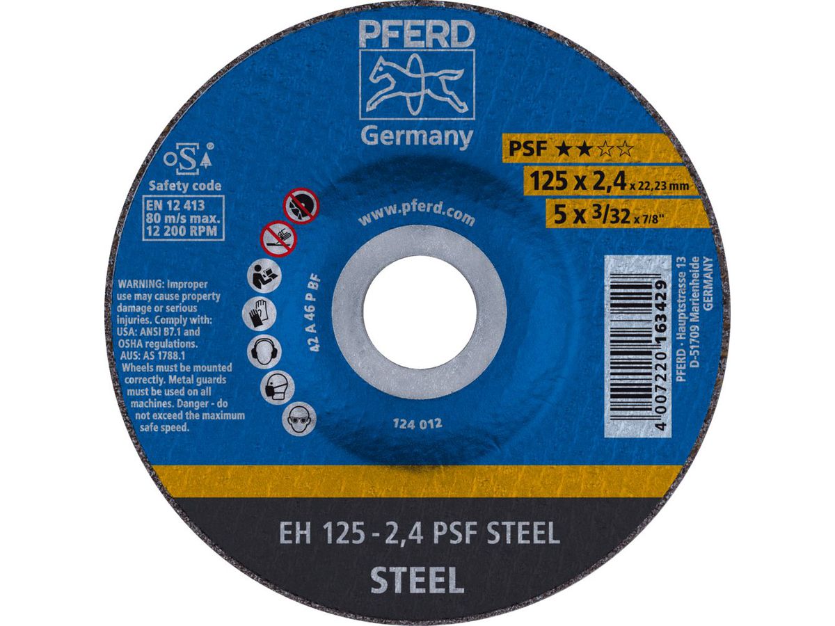 PFERD Trennschleifscheibe PS-Forte EH 125-2,4 A46 P PSF/22,23