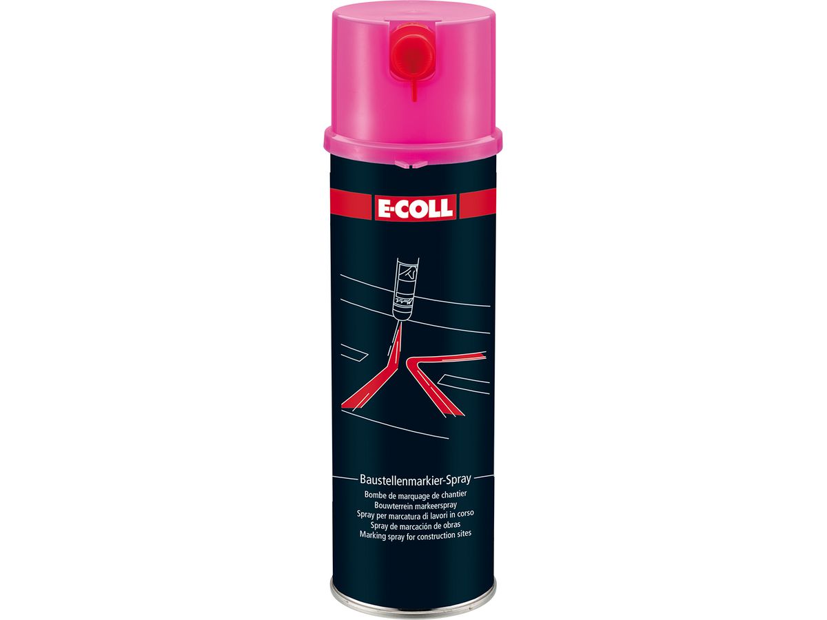 E-COLL Baustellenmarkier-Spray 500ml Spraydose leuchtpink