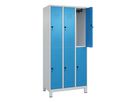 C+P Doppelst. Schrank CLASSIC, Füße 1950x900x500mm, 7035/5012, 3x2 Fächer