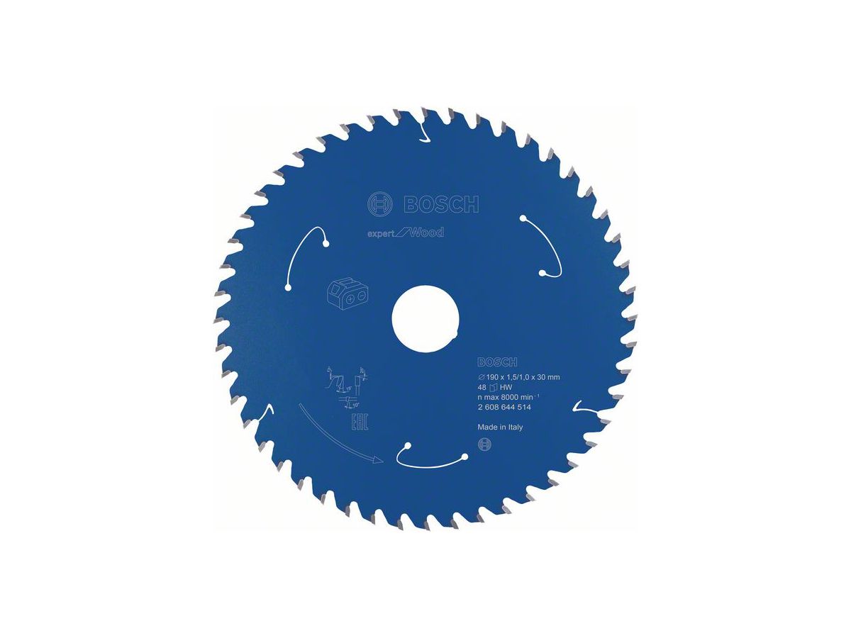 BOSCH Kreissägeblatt Expert for Wood 190x30x1,5/1 mm, 48 Z