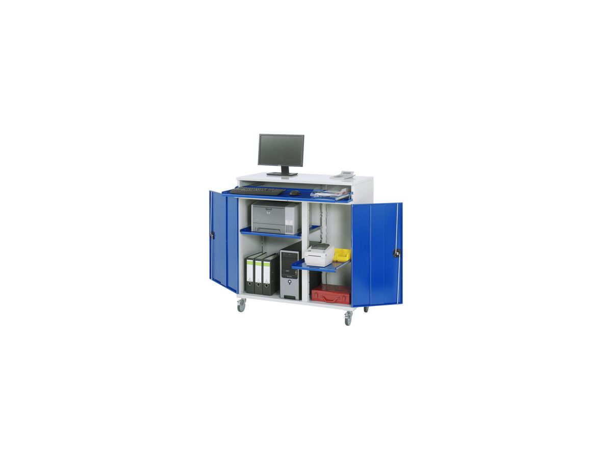 Mobile computer cabinet 1100x520x1185- 7035/5010